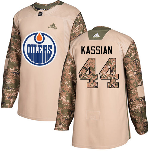 Adidas Oilers #44 Zack Kassian Camo Authentic 2017 Veterans Day Stitched NHL Jersey