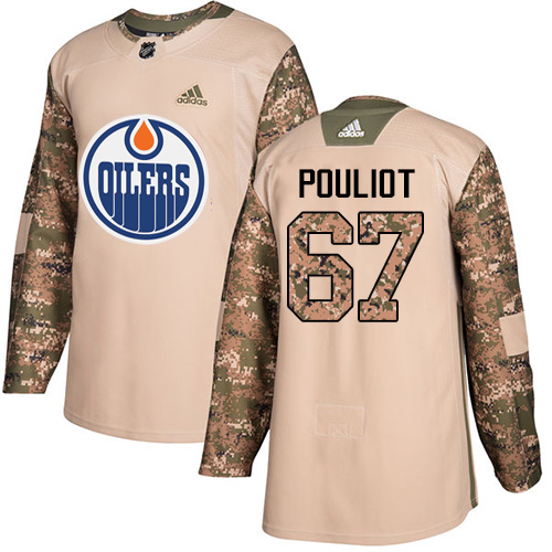 Adidas Oilers #67 Benoit Pouliot Camo Authentic 2017 Veterans Day Stitched NHL Jersey