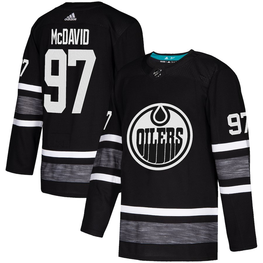 Adidas Oilers #97 Connor McDavid Black Authentic 2019 All-Star Stitched NHL Jersey - Click Image to Close