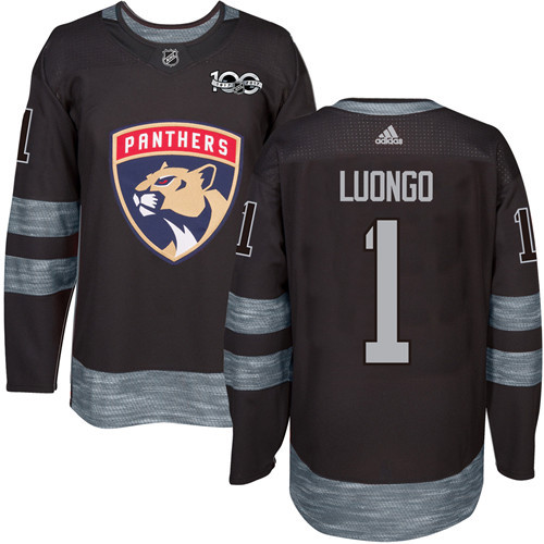 Adidas Panthers #1 Roberto Luongo Black 1917-2017 100th Anniversary Stitched NHL Jersey - Click Image to Close