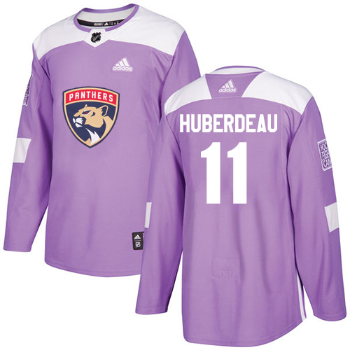 Adidas Panthers #11 Jonathan Huberdeau Purple Authentic Fights Cancer Stitched NHL Jersey