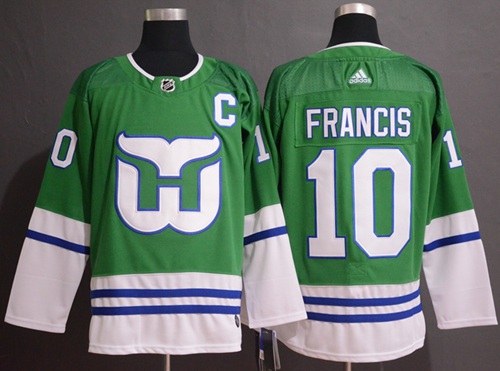 Adidas Whalers #10 Ron Francis Green Authentic Stitched NHL Jersey - Click Image to Close