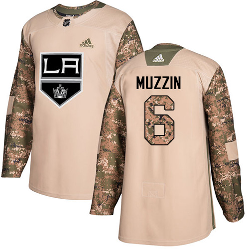 Adidas Kings #6 Jake Muzzin Camo Authentic 2017 Veterans Day Stitched NHL Jersey - Click Image to Close