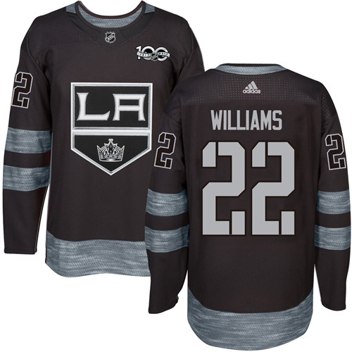 Adidas Kings #22 Tiger Williams Black 1917-2017 100th Anniversary Stitched NHL Jersey - Click Image to Close