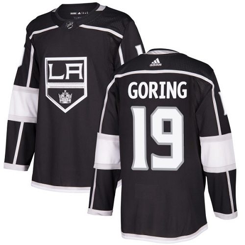 Adidas Kings #19 Butch Goring Black Home Authentic Stitched NHL Jersey - Click Image to Close