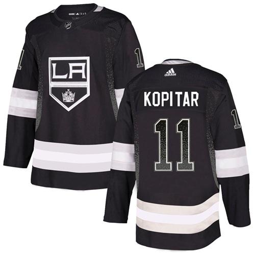 Adidas Kings #11 Anze Kopitar Black Home Authentic Drift Fashion Stitched NHL Jersey