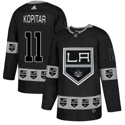 Adidas Kings #11 Anze Kopitar Black Authentic Team Logo Fashion Stitched NHL Jersey - Click Image to Close