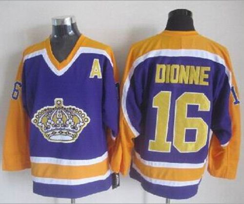 Kings #16 Marcel Dionne Purple CCM Throwback Stitched NHL Jersey - Click Image to Close