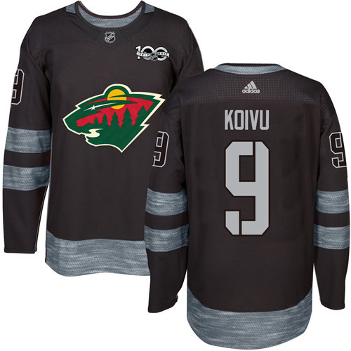 Adidas Wild #9 Mikko Koivu Black 1917-2017 100th Anniversary Stitched NHL Jersey