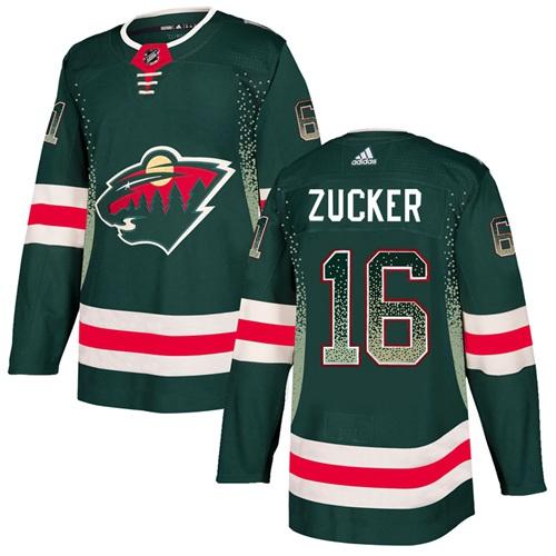 Adidas Wild #16 Jason Zucker Green Home Authentic Drift Fashion Stitched NHL Jersey