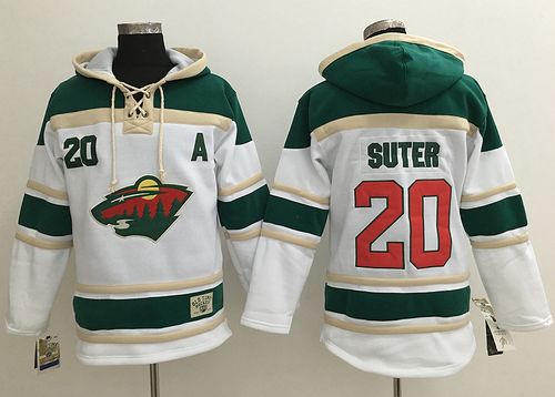 Wild #20 Ryan Suter White Sawyer Hooded Sweatshirt Stitched NHL Jersey