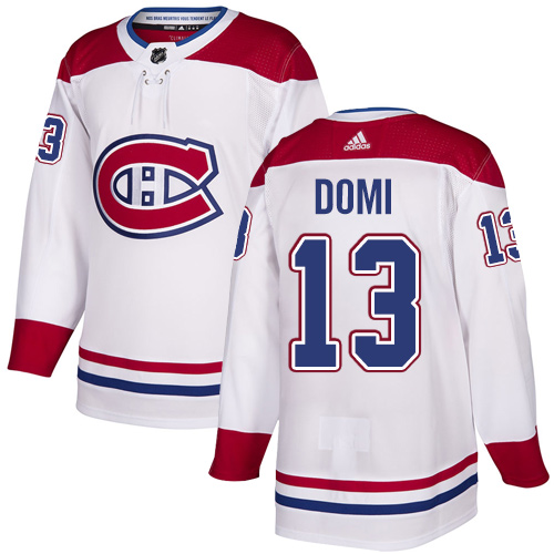 Adidas Canadiens #13 Max Domi White Road Authentic Stitched NHL Jersey