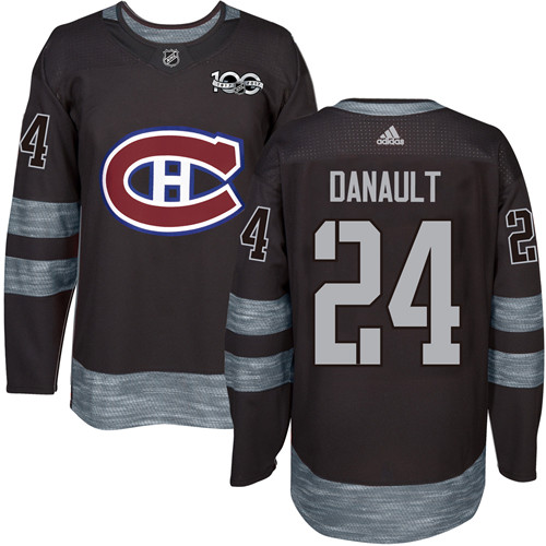 Adidas Canadiens #24 Phillip Danault Black 1917-2017 100th Anniversary Stitched NHL Jersey - Click Image to Close