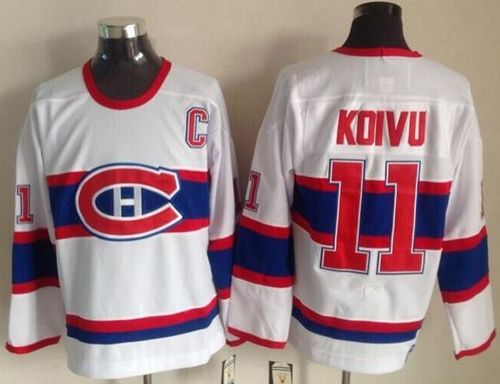 Canadiens #11 Saku Koivu White CCM Throwback Stitched NHL Jersey