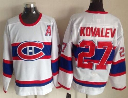 Canadiens #27 Alexei Kovalev White CCM Throwback Stitched NHL Jersey