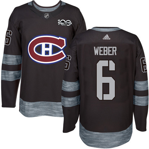 Adidas Canadiens #6 Shea Weber Black 1917-2017 100th Anniversary Stitched NHL Jersey