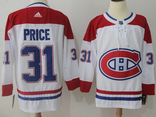 Adidas Canadiens #31 Carey Price White Road Authentic Stitched NHL Jersey - Click Image to Close