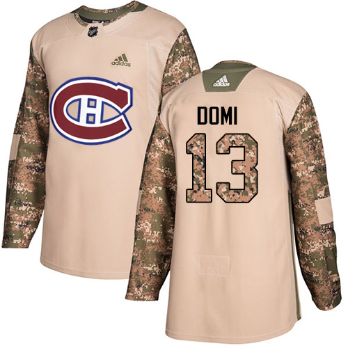 Adidas Canadiens #13 Max Domi Camo Authentic 2017 Veterans Day Stitched NHL Jersey