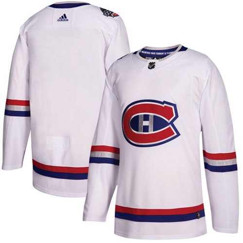 Adidas Canadiens Blank White Authentic 2017 100 Classic Stitched NHL Jersey - Click Image to Close