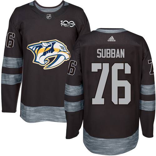 Adidas Predators #76 P.K Subban Black 1917-2017 100th Anniversary Stitched NHL Jersey