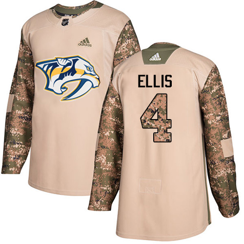 Adidas Predators #4 Ryan Ellis Camo Authentic 2017 Veterans Day Stitched NHL Jersey