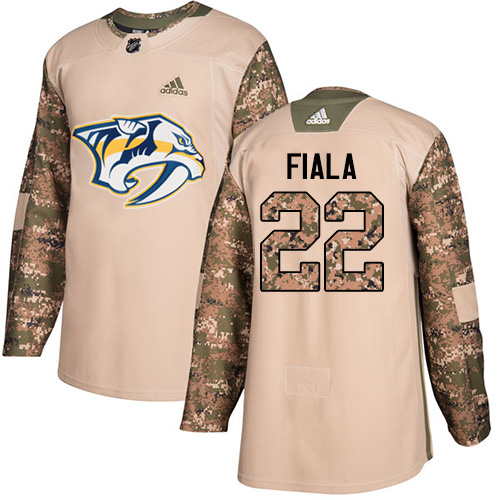 Adidas Predators #22 Kevin Fiala Camo Authentic 2017 Veterans Day Stitched NHL Jersey - Click Image to Close