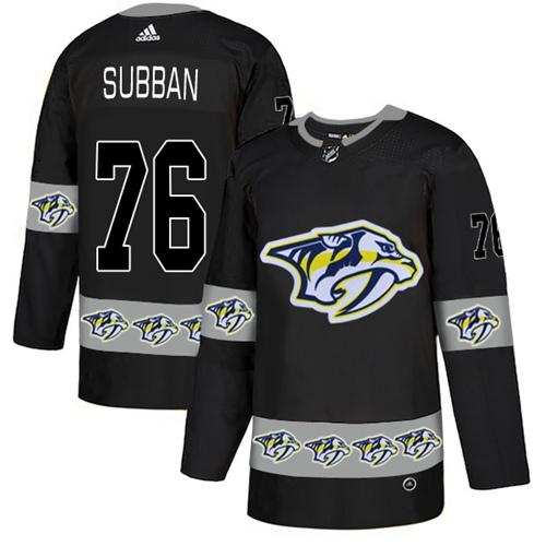 Adidas Predators #76 P.K Subban Black Authentic Team Logo Fashion Stitched NHL Jersey