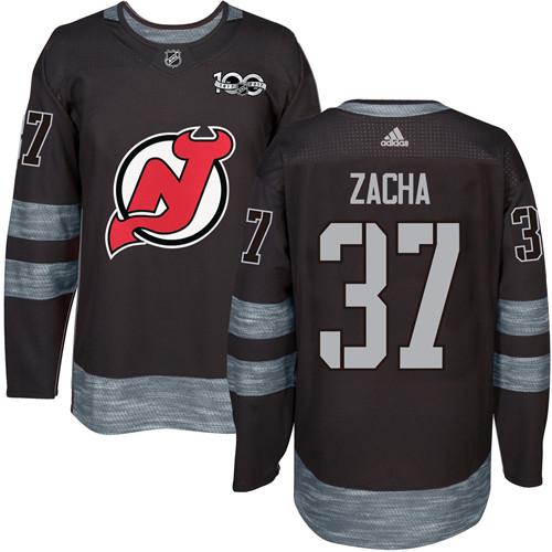 Adidas Devils #37 Pavel Zacha Black 1917-2017 100th Anniversary Stitched NHL Jersey - Click Image to Close