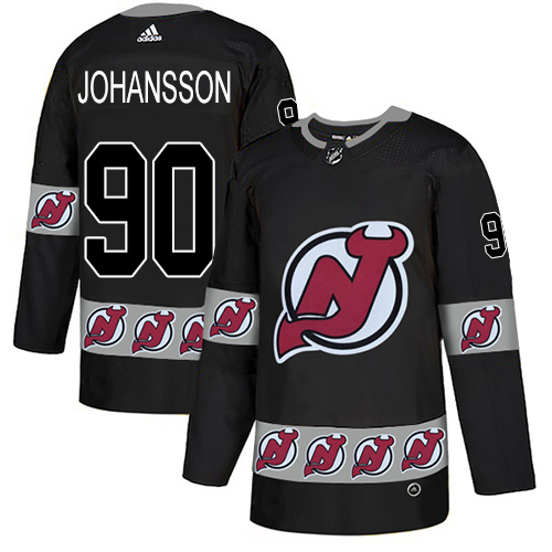 Adidas Devils #90 Marcus Johansson Black Authentic Team Logo Fashion Stitched NHL Jersey - Click Image to Close