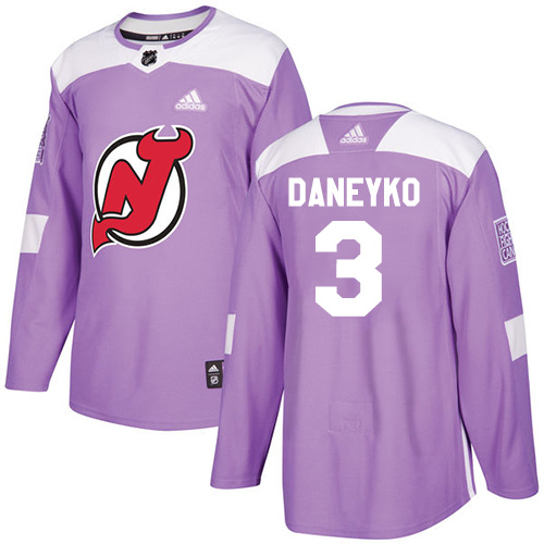 Adidas Devils #3 Ken Daneyko Purple Authentic Fights Cancer Stitched NHL Jersey - Click Image to Close