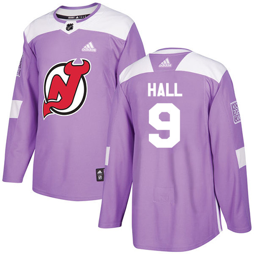 Adidas Devils #9 Taylor Hall Purple Authentic Fights Cancer Stitched NHL Jersey