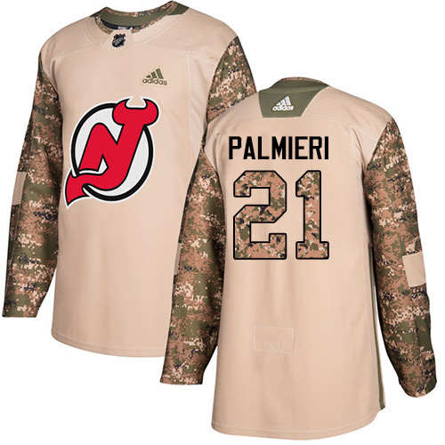 Adidas Devils #21 Kyle Palmieri Camo Authentic 2017 Veterans Day Stitched NHL Jersey - Click Image to Close