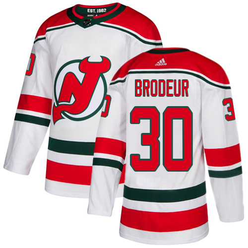 Adidas Devils #30 Martin Brodeur White Alternate Authentic Stitched NHL Jersey