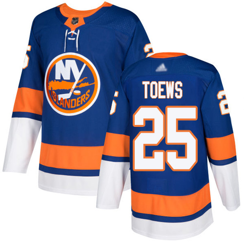 Adidas Islanders #25 Devon Toews Royal Blue Home Authentic Stitched NHL Jersey