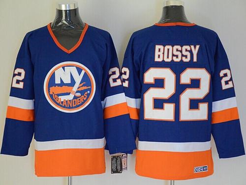 Islanders #22 Mike Bossy Baby Blue CCM Throwback Stitched NHL Jersey - Click Image to Close