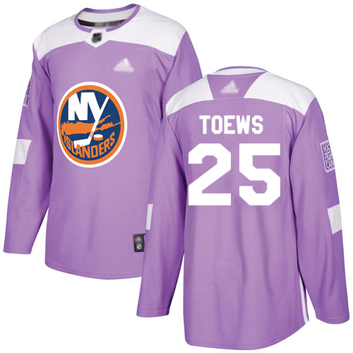 Adidas Islanders #25 Devon Toews Purple Authentic Fights Cancer Stitched NHL Jersey