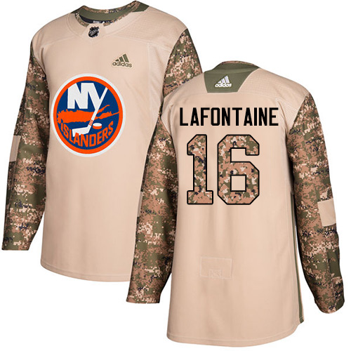 Adidas Islanders #16 Pat LaFontaine Camo Authentic 2017 Veterans Day Stitched NHL Jersey