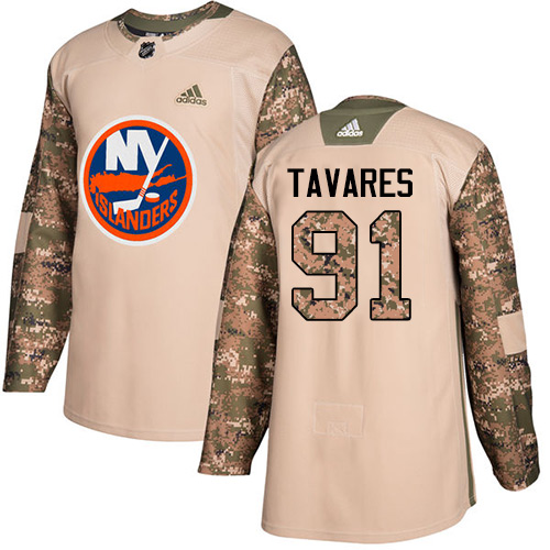 Adidas Islanders #91 John Tavares Camo Authentic 2017 Veterans Day Stitched NHL Jersey