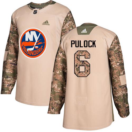 Adidas Islanders #6 Ryan Pulock Camo Authentic 2017 Veterans Day Stitched NHL Jersey