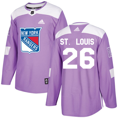 Adidas Rangers #26 Martin St. Louis Purple Authentic Fights Cancer Stitched NHL Jersey