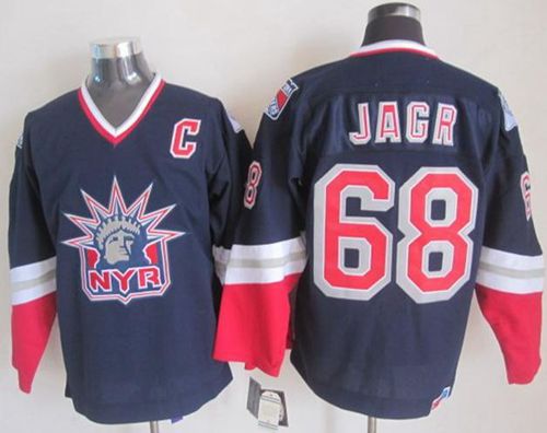 Rangers #68 Jaromir Jagr Navy Blue CCM Statue of Liberty Stitched NHL Jersey - Click Image to Close