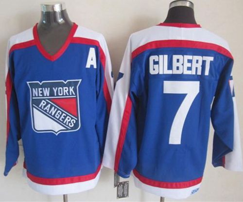 Rangers #7 Rod Gilbert Blue/White CCM Throwback Stitched NHL Jersey