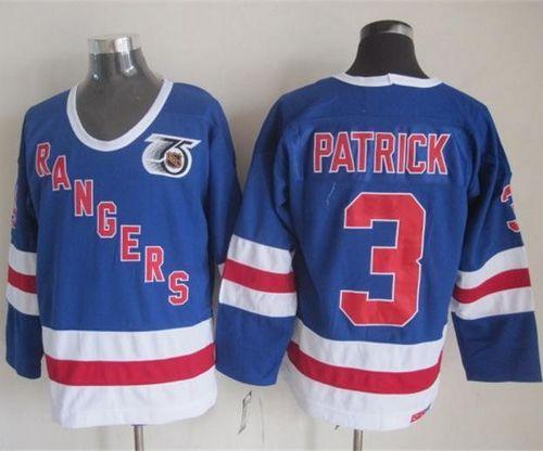 Rangers #3 James Patrick Blue CCM 75TH Stitched NHL Jersey