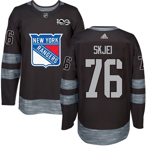 Adidas Rangers #76 Brady Skjei Black 1917-2017 100th Anniversary Stitched NHL Jersey