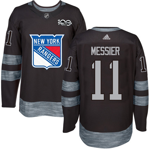 Adidas Rangers #11 Mark Messier Black 1917-2017 100th Anniversary Stitched NHL Jersey - Click Image to Close