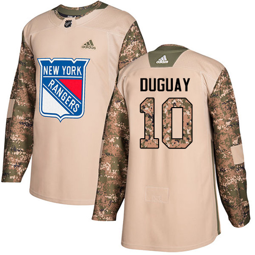 Adidas Rangers #10 Ron Duguay Camo Authentic 2017 Veterans Day Stitched NHL Jersey - Click Image to Close