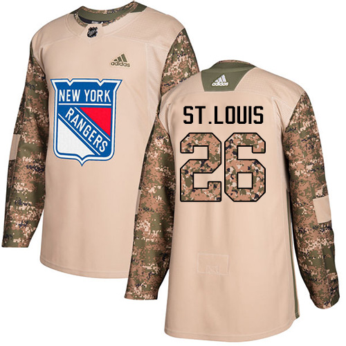 Adidas Rangers #26 Martin St. Louis Camo Authentic 2017 Veterans Day Stitched NHL Jersey