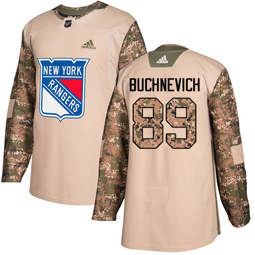 Adidas Rangers #89 Pavel Buchnevich Camo Authentic 2017 Veterans Day Stitched NHL Jersey