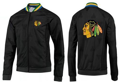 NHL Chicago Blackhawks Zip Jackets Black-3 - Click Image to Close