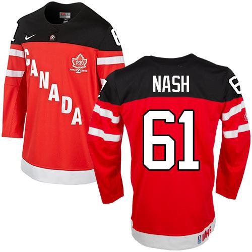 Olympic CA. #61 Rick Nash Red 100th Anniversary Stitched NHL Jersey - Click Image to Close